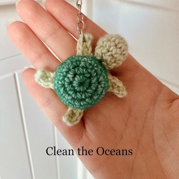 turtle crocheted keychain