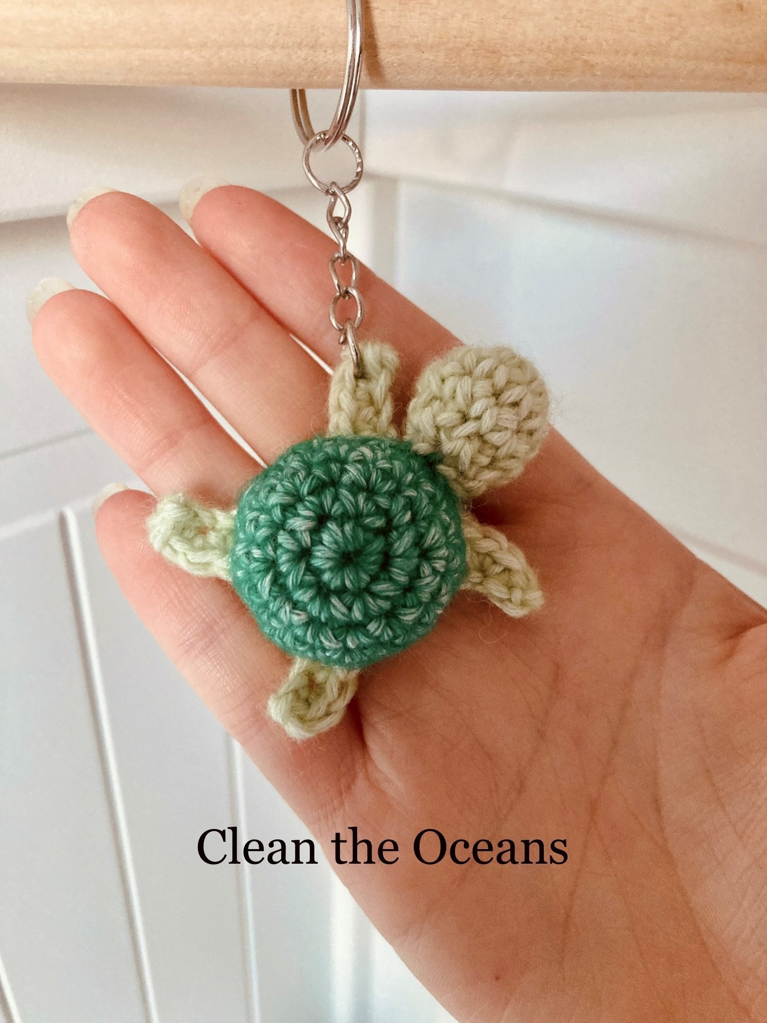Turtle crocheted keychain Etsy