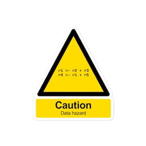 Data hazard caution sign vinyl sticker