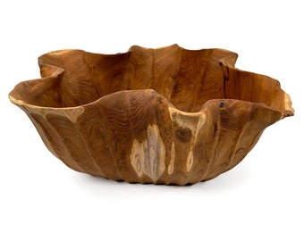 Solid Teak Wood Organic Bowl Extra Large