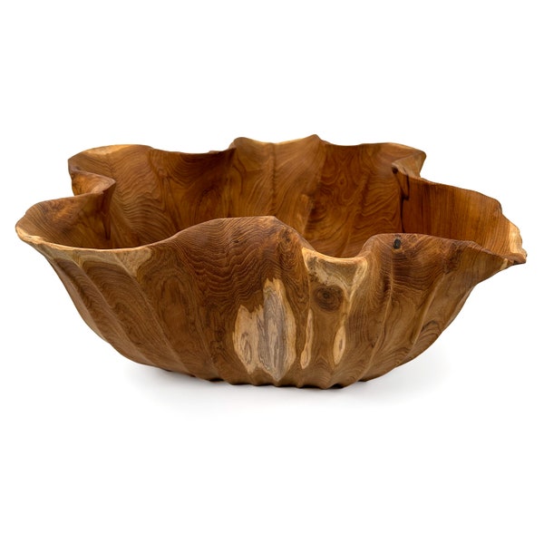 Solid Teak Wood Organic Bowl Extra Large