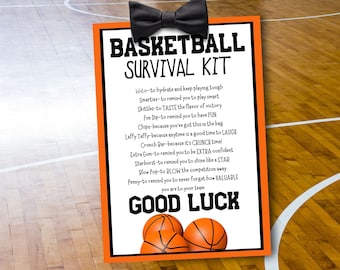 Basketball survival kit- Team Gift Printable - Sports Tags- Basketball Gift - Instant Download-
