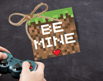 Pixel Gamer Valentines -Video Game Valentine's- Printable Valentines - Class Valentine Hand out - Valentine Favors -  Boys valentines cards