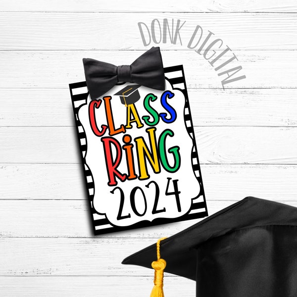 Class ring 2024- Graduation gift - Summer Tag- School Break - Summer Break Printable - Student Gift - Friend Gift-