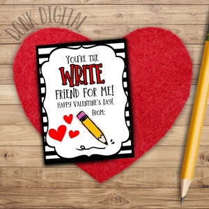 Du bist der WRITE Freund für mich - Happy Valentines Day - Valentinstag - Printable Valentines - Printable Valentines Karten - Valentine Favors -