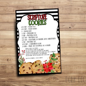 Scripture Cookies Printable Recipe Bible Verse Religious Christmas ...