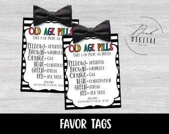 Old Age Pills Tag: Funny Birthday Gag Gift (Printable)