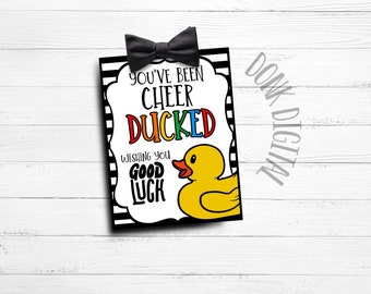 You&#39;ve been CHEER DUCKED- Cheer ducking tag- Cheerleading gift tags-