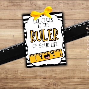 Let Jesus be the RULER of your life - Sunday School Printable - Church Printable - Religious Tags