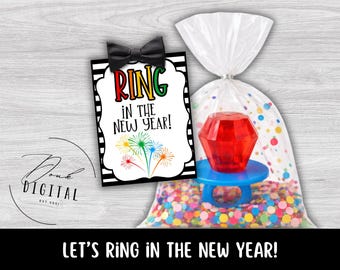 New Year's Ring Favor Tags: printable (PDF)