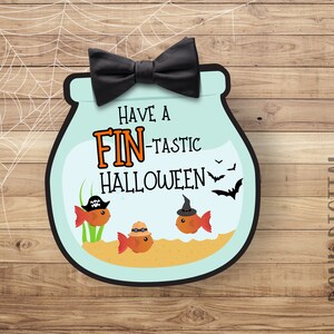 Halloween Goldfish Cracker Tag: FIN-tastic Party Favor (PDF)