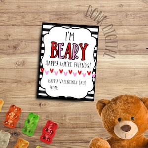 "Ich bin BEARY froh, dass wir Freunde sind - ""Happy Valentines Day"" -Valentinstag-Karten-"