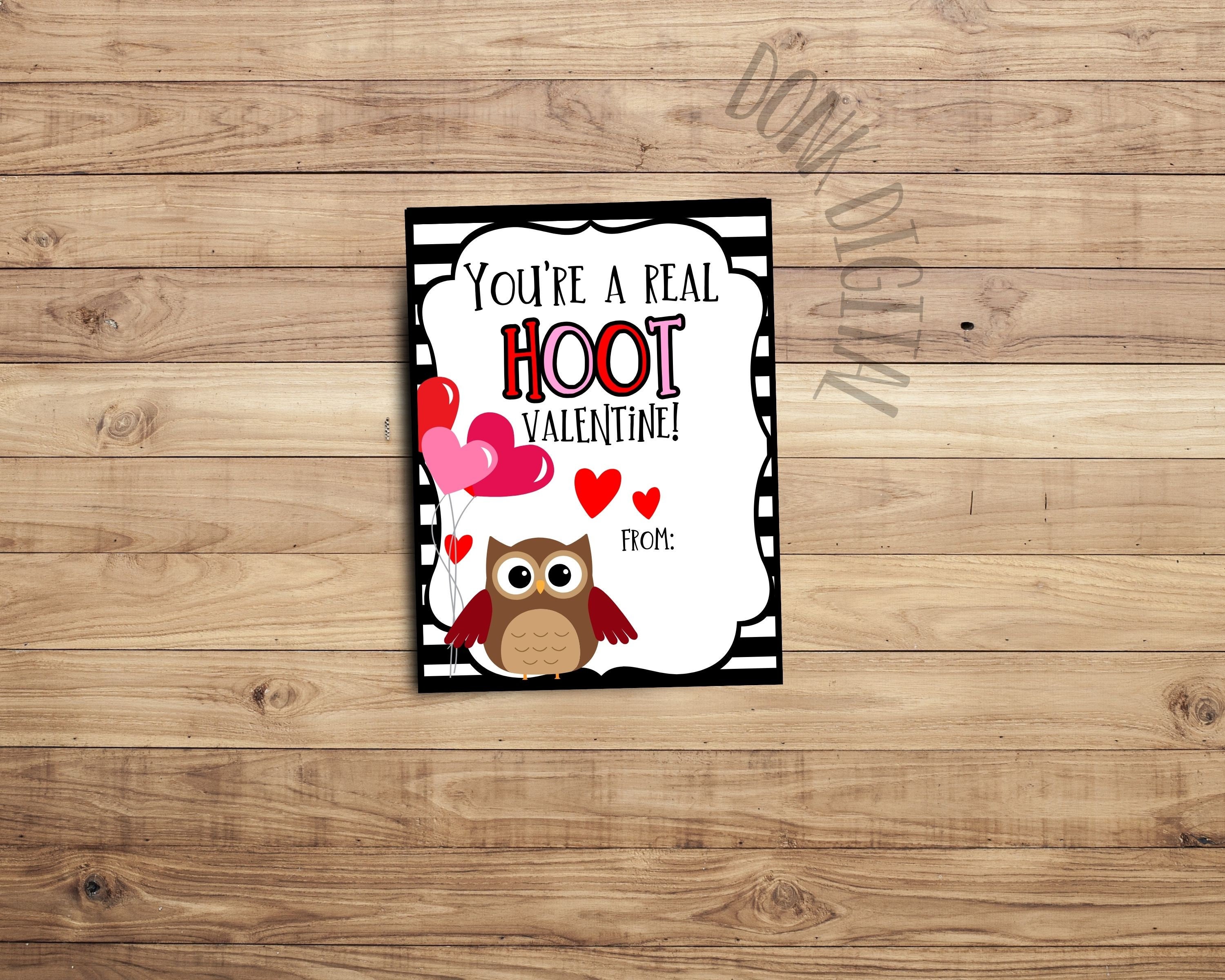 Owl Valentine Cards: 'You're a Real Hoot' Printable Tags (PDF)