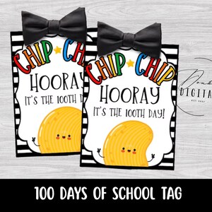 100 Days of school favor tag: Printable (PDF)