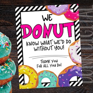 Donut Appreciation Sign - Employee Appreciation- Teacher Lunch-donut ...