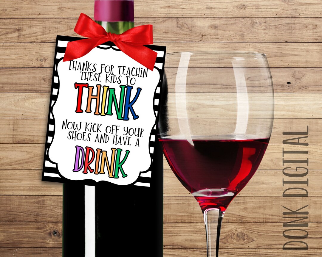 Teacher Wine Tag Teacher Appreciation School Break Summer - Etsy
