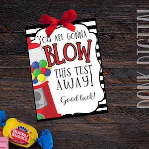 Blow this test away- Testing Encouragement- Encouragement Tag- Good Luck Student Tag-