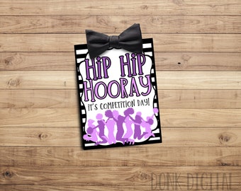 Hip HIp Hooray it's competition day- Good Luck Favor Tags- PDF file Instant Download -  Team Gift Tags- Competition Gift