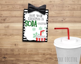 Soda Christmas Gift Tag : printable (PDF File)