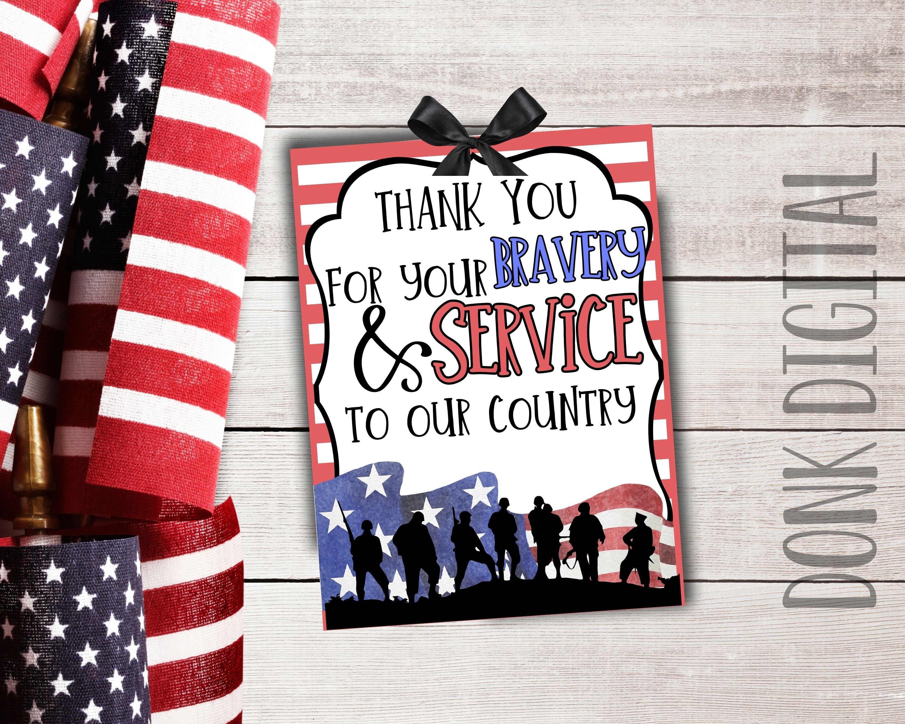 Etiqueta de regalo del Día de los Veteranos: Agradecimiento patriótico  (PDF) - Etsy México, image size:3000x2400