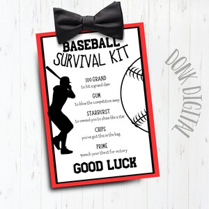 Baseball Survival Kit zum ausdrucken | Sport Goodie Bag Tag | Baseball Team Geschenk | Digitaler Download