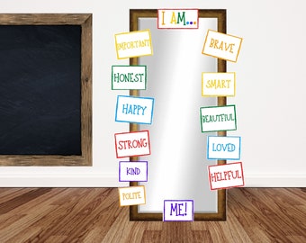 Positive Affirmations - Mirror Affirmations - Homeschool Printable - Classroom Decor -Daycare Decor - Wall Art - Playroom -