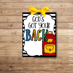 God&#39;s got your back Tag - Sunday School Printable - Church Printable - Religious Tags