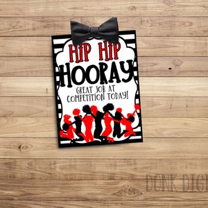 Hip HIp Hooray it&#39;s competition day- Good Luck Favor Tags- PDF file Instant Download -  Team Gift Tags- Competition Gift