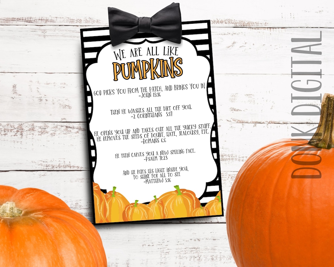 We Are All Like Pumpkins- Bible Verse- Religious Halloween - Church Printable - - Etsy