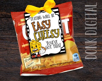 Testing Will Be EASY CHEESY! Printable Gift Tags | End of Year Testing, College Testing Gift | Digital Download