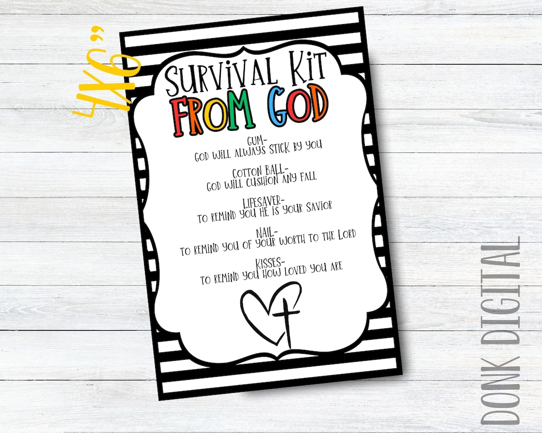 Survival Kit From God - Religious Gift - Church Gifts - Printable Tags ...