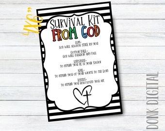 Survival Kit from God - Religious Gift - Church Gifts - Printable Tags -Christian Survival Kit