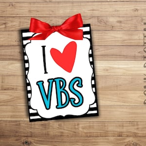 I love VBS - Sunday School Printable - Church Printable - Religious Tags