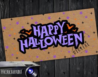 Paint Your Own HAPPY HALLOWEEN Banner | Printable Halloween Decor | Large Tracing Template PDF