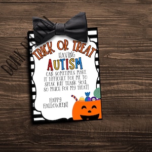 Non Verbal Halloween Treat Tags - Autism Awareness (PDF)