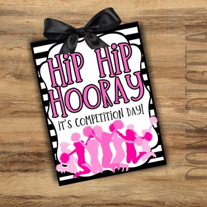 Hip HIp Hooray it&#39;s competition day- Good Luck Favor Tags- PDF file Instant Download -  Team Gift Tags- Competition Gift