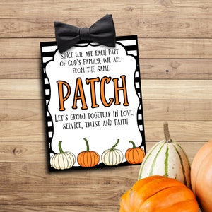 Religious Pumpkin Patch Tag - Church Treats - Thanksgiving Church- Religious Fall Tag- bible verse tag- Preaching tag