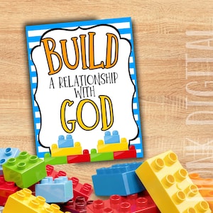 Build a relationship with God - Sunday School Printable - Church Printable - Religious Tags- VBS