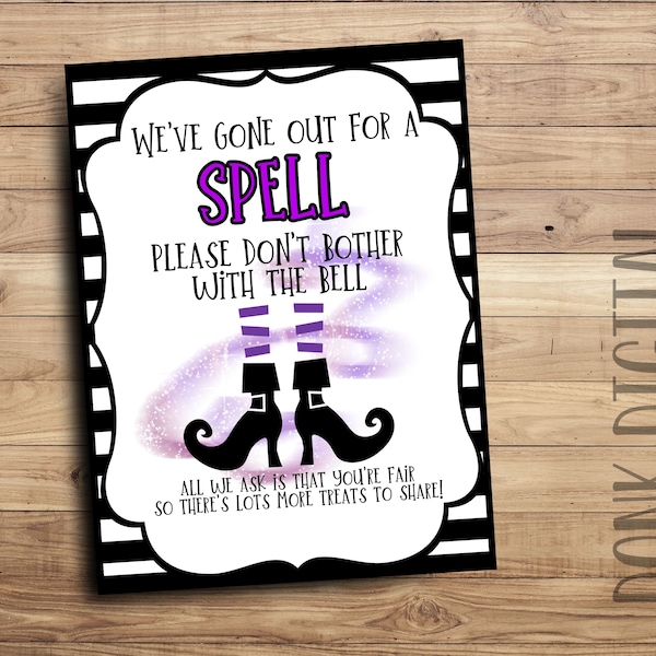 Halloween Candy Sign- Please Take One- Trick or Treat sign- Halloween Door Sign