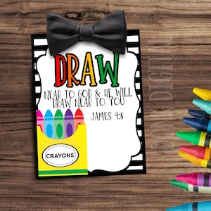 Draw near to God and he will draw near to you- Sunday School Printable - Church Printable - Religious Tags- VBS