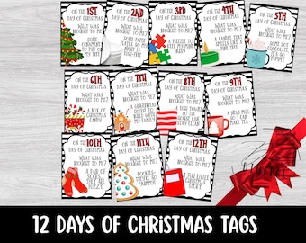 12 Days of Christmas Gift Tags :Printable (PDF)