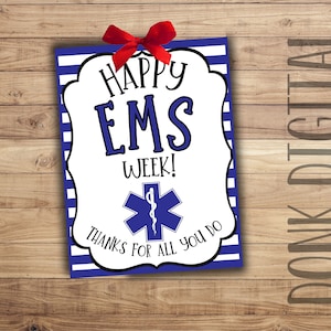 Happy EMS Week Tag Printable - Emergency Medical System Week Gift-Appreciation Gift