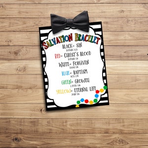 Salvation Bracelet Tag - Sunday School Printable - Church Printable - Religious Tags