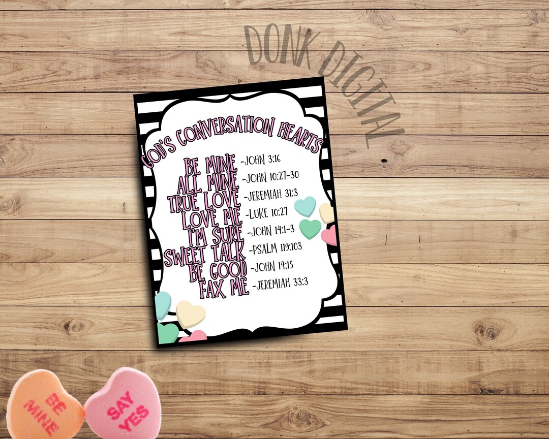 God's Conversation Hearts - Sunday School Printable - Church Printable ...