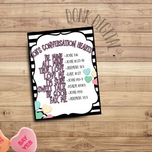 God&#39;s Conversation Hearts Printable: Sunday School Valentines (PDF)