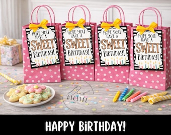 Sweet Birthday Gift Tags: Printable Party Favors (PDF)