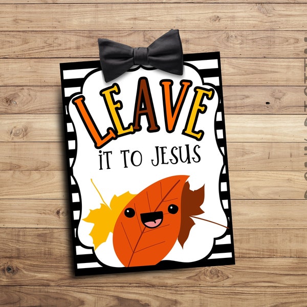 LEAVE it to Jesus - Sunday School Printable - Church Printable - Religious Tags- fall tags