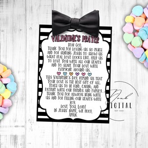 Valentine&#39;s Day Prayer -Bible Verse Valentine&#39;s- Faith based Valentines- Sunday School- Christian Valentine