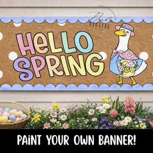 Paint Your Own Banner Hello Spring: PDF
