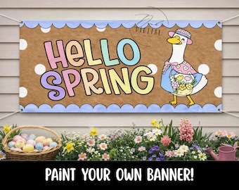 Paint Your Own Banner Hello Spring: PDF